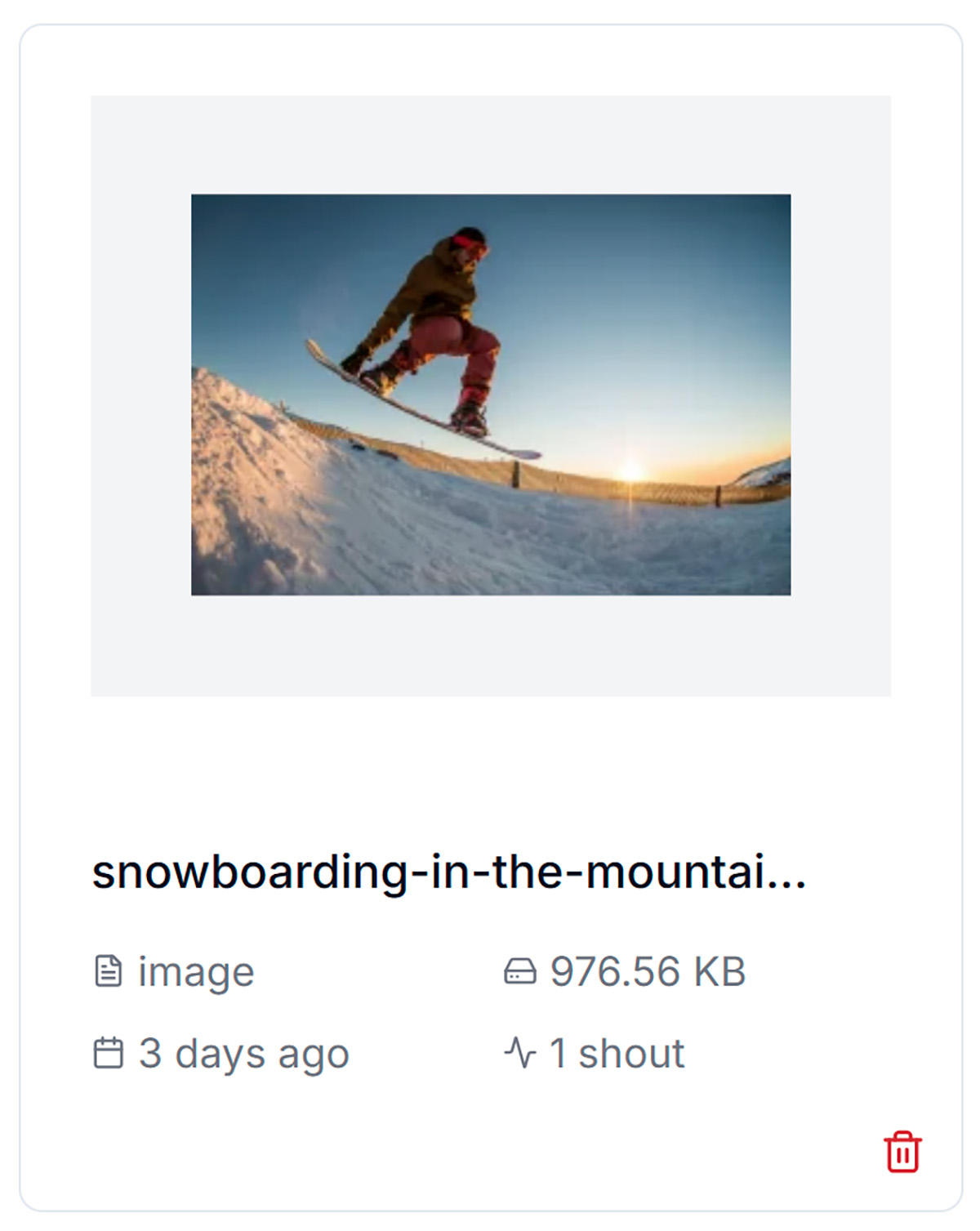 Asset usage tracking showing where each image and video is used across social and email