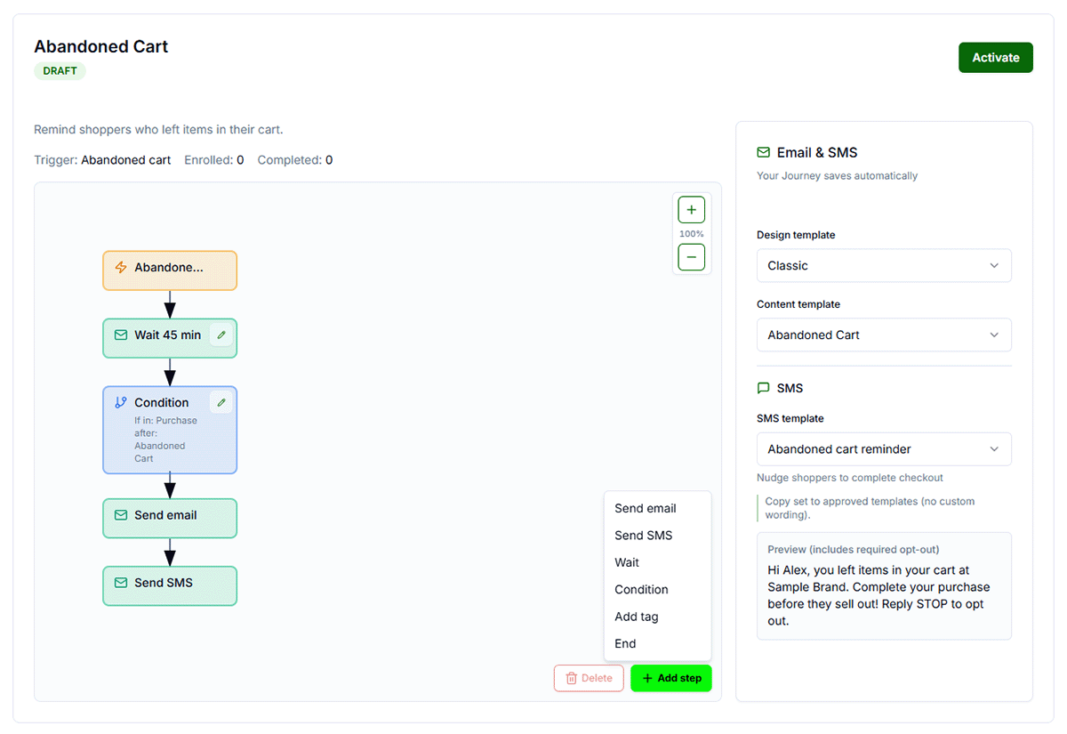 CRM journey automation for e-commerce
